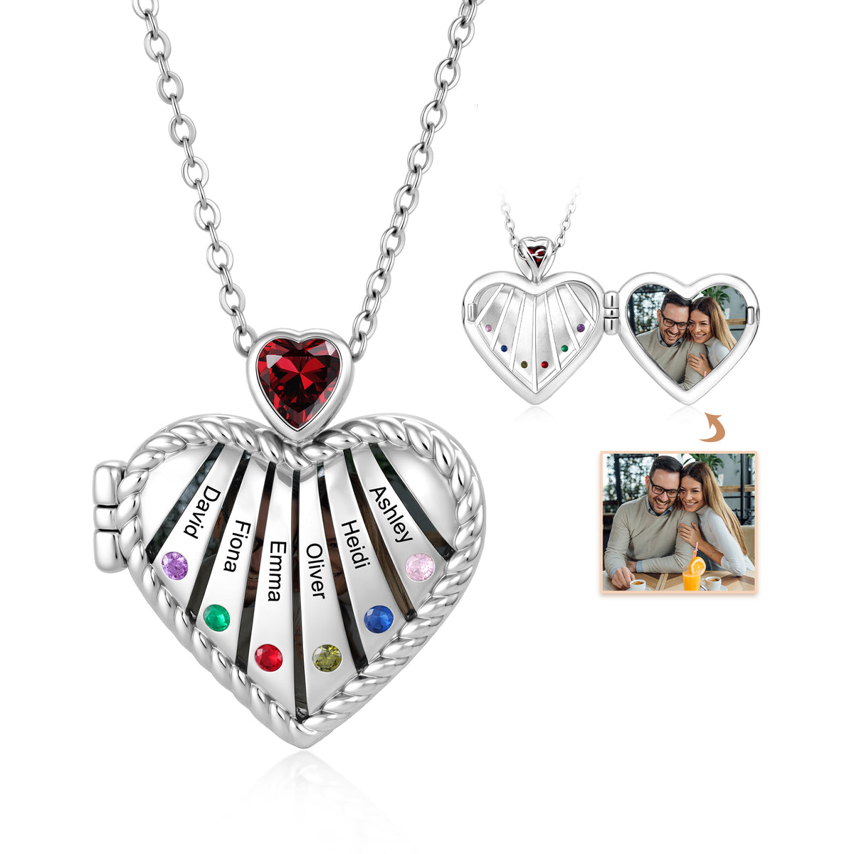 Custom Birthstone Engraved Necklace