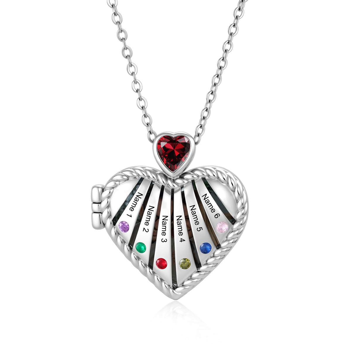 Custom Birthstone Engraved Necklace