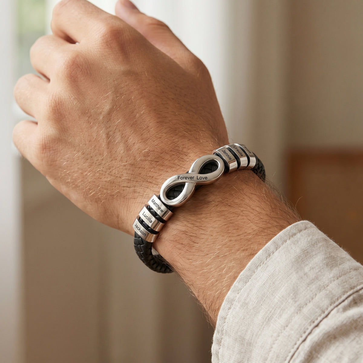 Custom Men Leather Bracelet