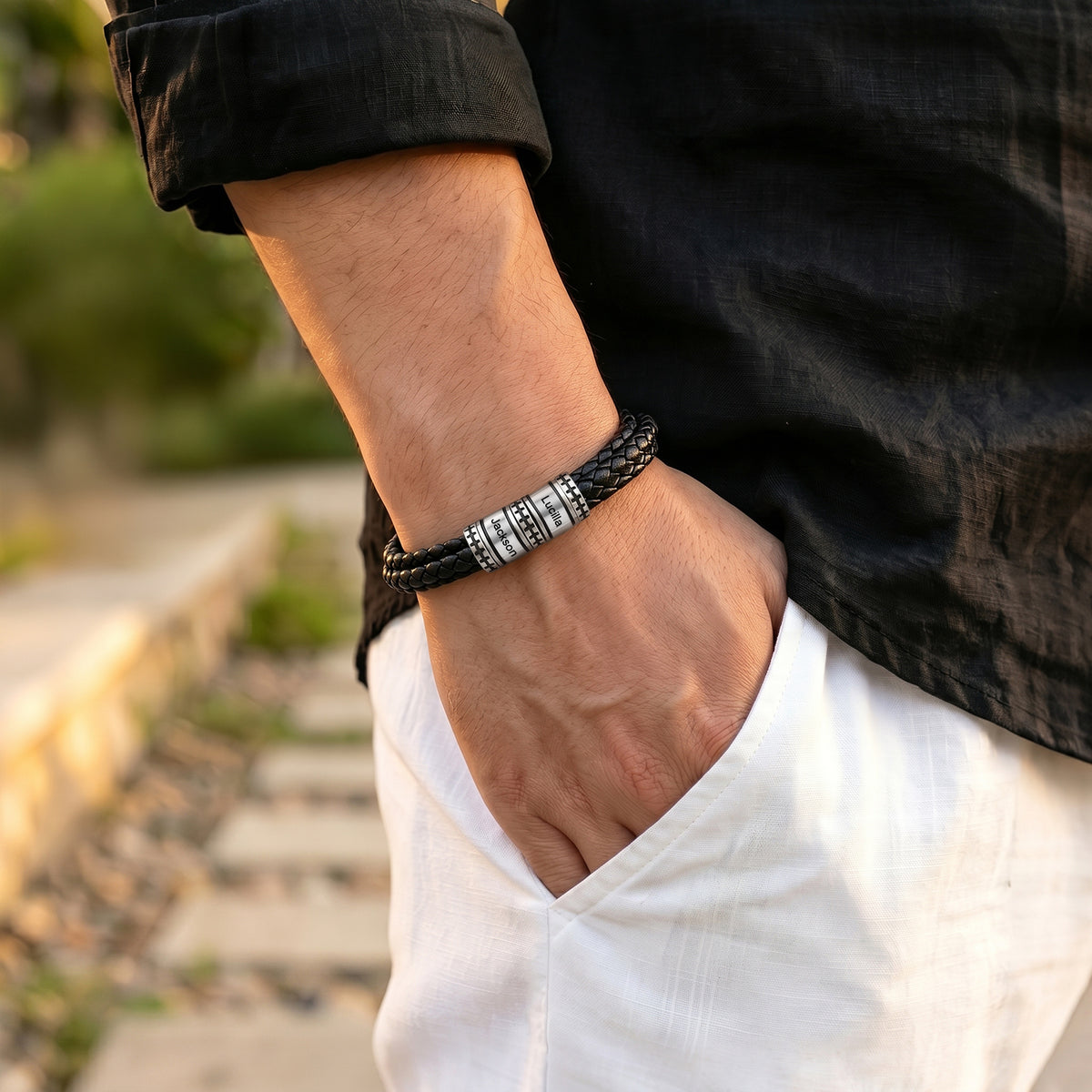 Custom Men Leather Bracelet