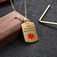 Custom Stainless Steel Medical Necklace
