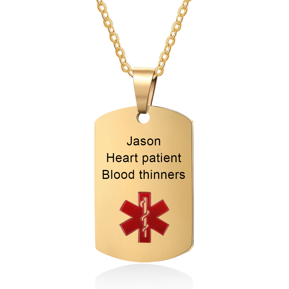 Custom Stainless Steel Medical Necklace