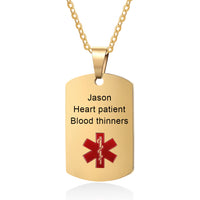 Custom Stainless Steel Medical Necklace