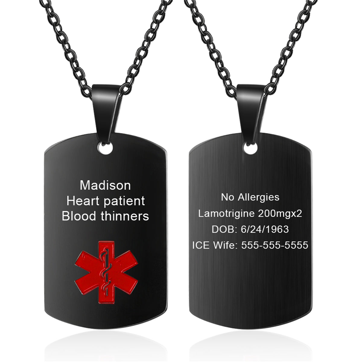 Custom Stainless Steel Medical Necklace