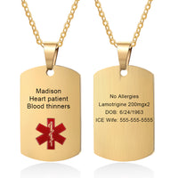 Custom Stainless Steel Medical Necklace