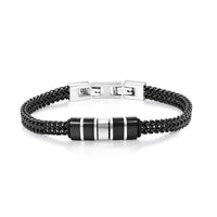 Men's Wheat Chain Engraved Bead Bracelet