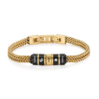 Men's Wheat Chain Engraved Bead Bracelet