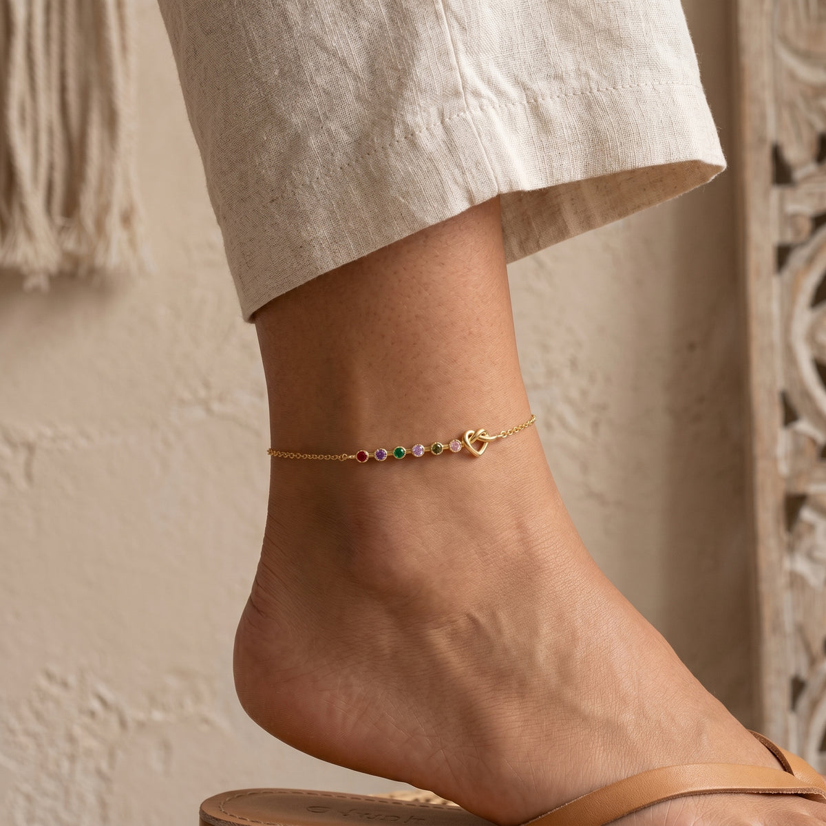 Custom Birthstone Anklet