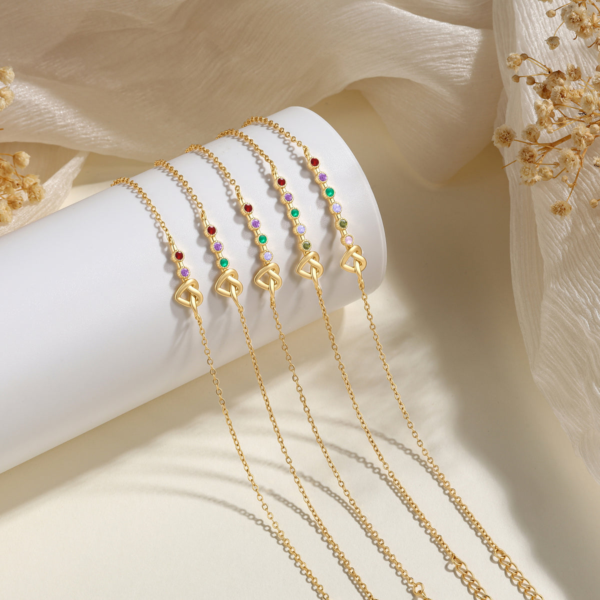 Custom Birthstone Anklet