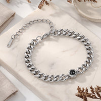 Men's Photo Projection Curb Chain Bracelet