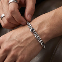 Men's Photo Projection Curb Chain Bracelet