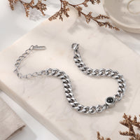 Men's Photo Projection Curb Chain Bracelet