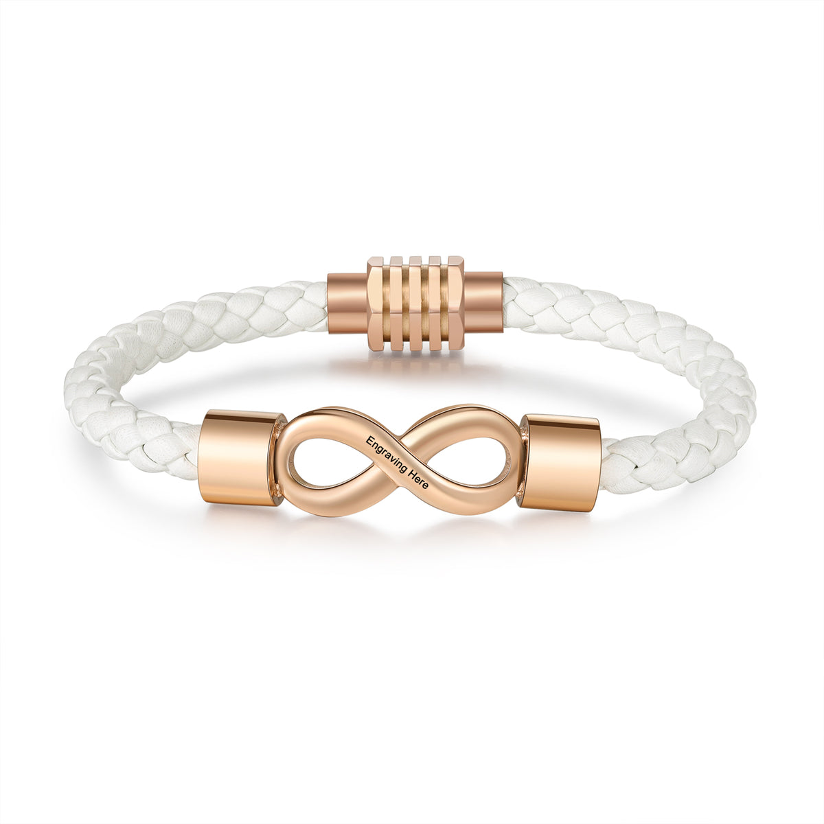 Personalized Infinity Leather Couple Bracelets