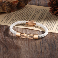 Personalized Infinity Leather Couple Bracelets
