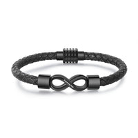 Personalized Infinity Leather Couple Bracelets