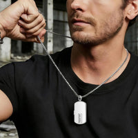 Men's Photo Dog Tag Locket Necklace
