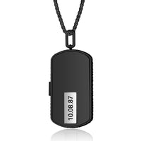 Men's Photo Dog Tag Locket Necklace