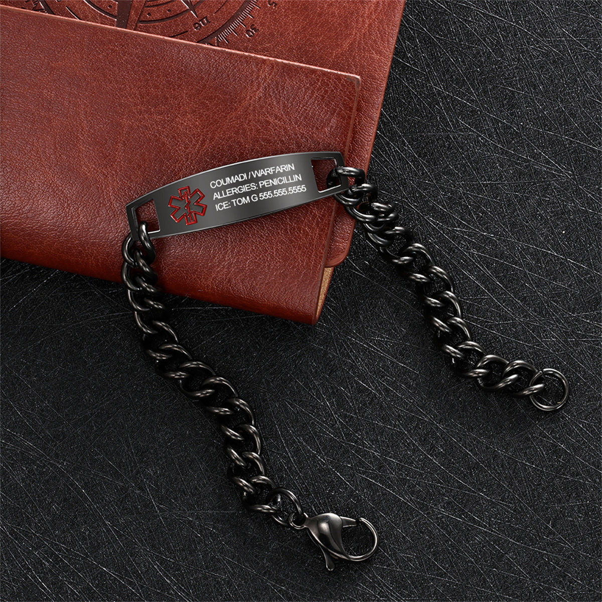 Engraved Medical ID Bracelet, Steel or Gold