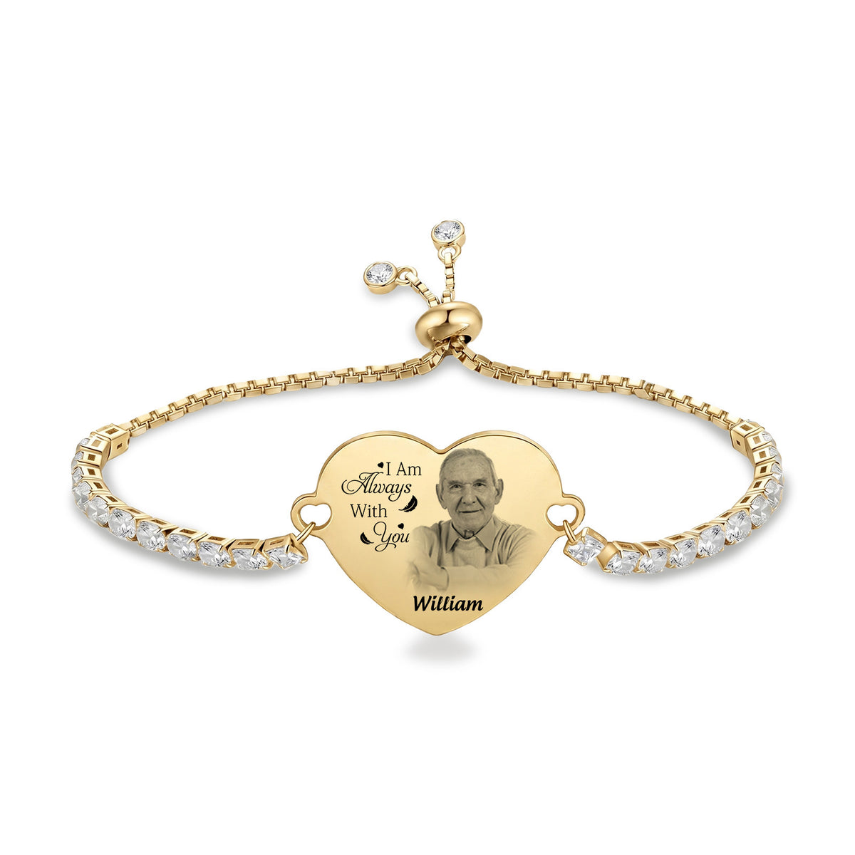 Personalized Memorial Photo & Engraved Bracelet