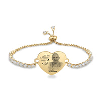 Personalized Memorial Photo & Engraved Bracelet