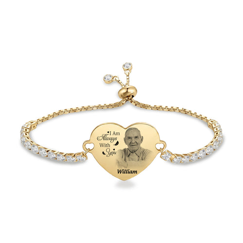 Personalized Memorial Photo & Engraved Bracelet