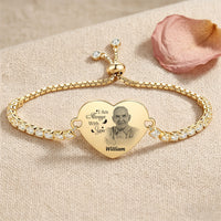 Personalized Memorial Photo & Engraved Bracelet