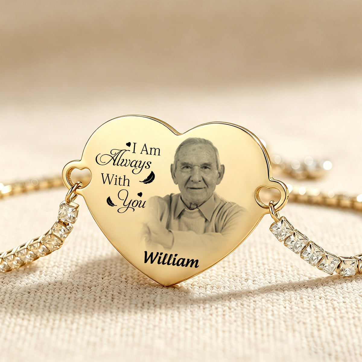 Personalized Memorial Photo & Engraved Bracelet