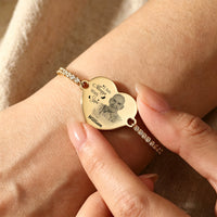 Personalized Memorial Photo & Engraved Bracelet