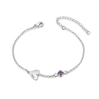 Heart Birthstone Engraved Name Bracelet