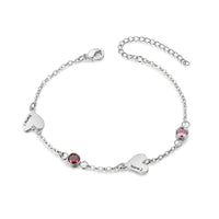 Heart Birthstone Engraved Name Bracelet