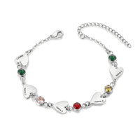 Heart Birthstone Engraved Name Bracelet