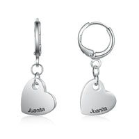 Engraved Heart Name Huggie Earrings