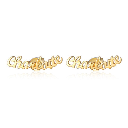 Personalized Script Name Stud Earrings