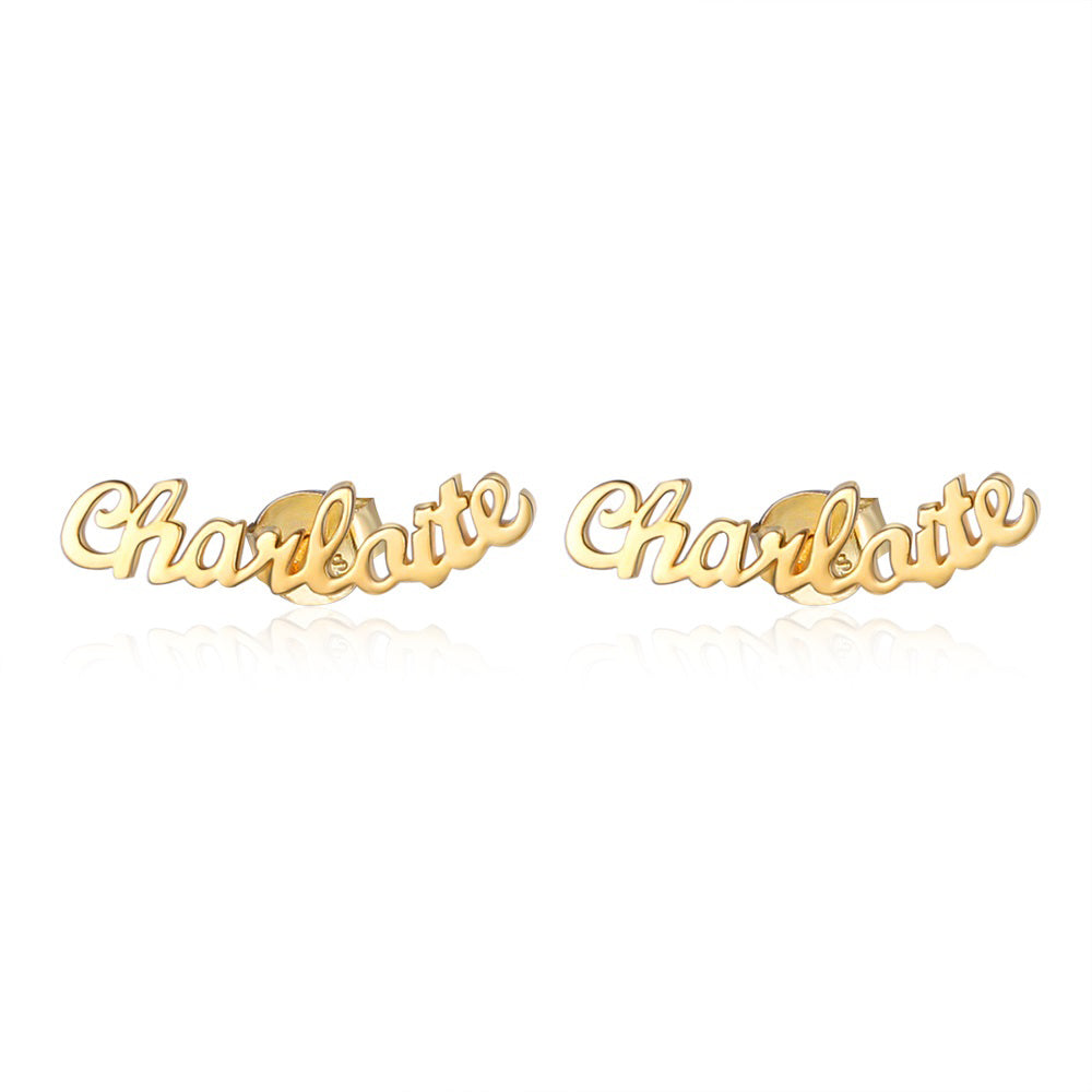 Personalized Script Name Stud Earrings