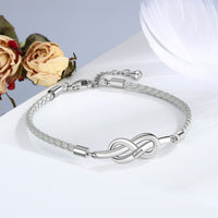 Engraved Love Knot Couple Bracelet Set
