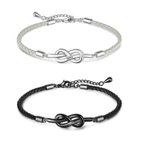 Engraved Love Knot Couple Bracelet Set