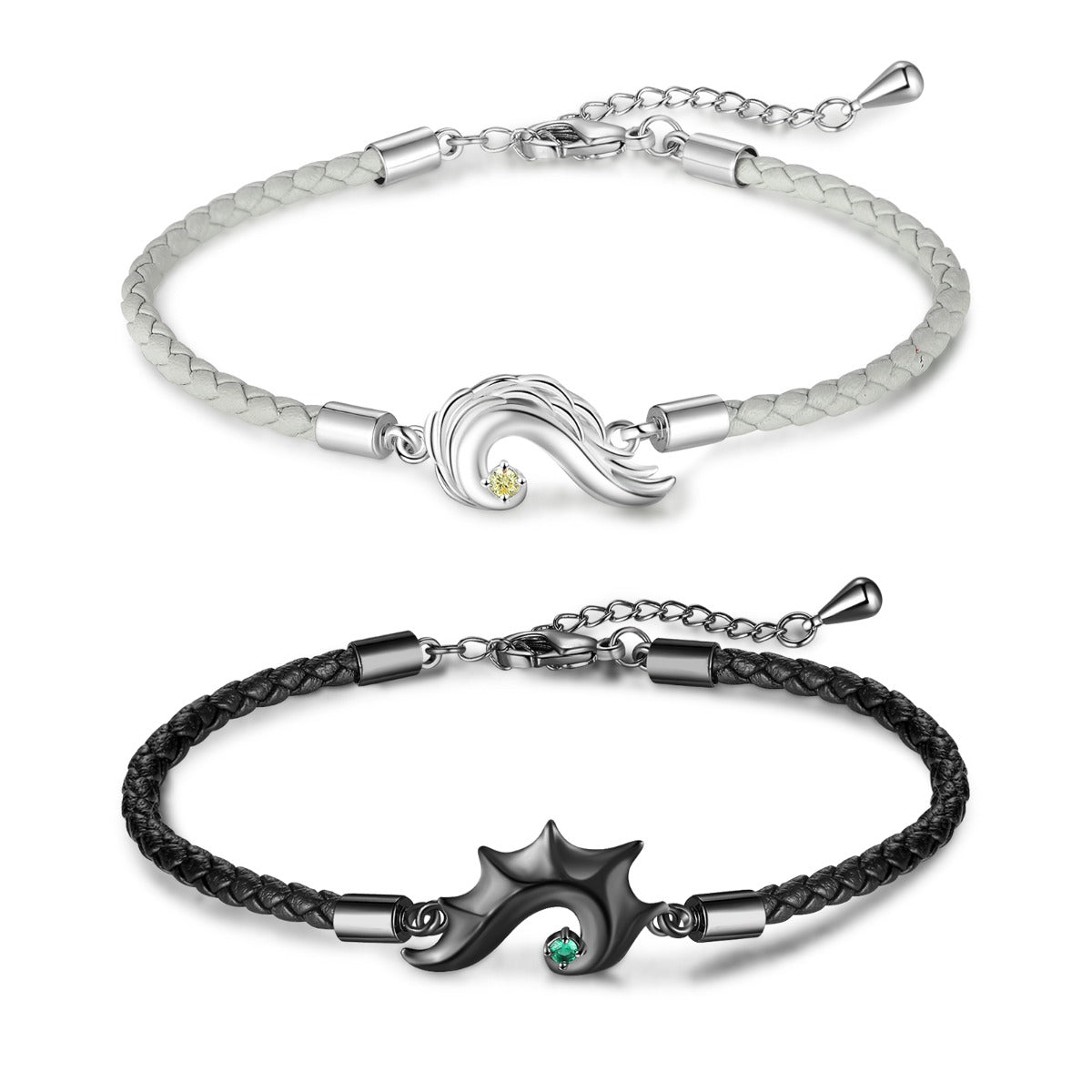 Angel and Demon Braided Couple Bracelets
