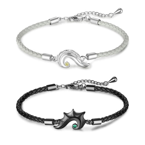 Angel and Demon Braided Couple Bracelets