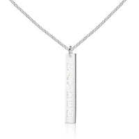 Sterling Silver Vertical Bar Cutout Name Necklace