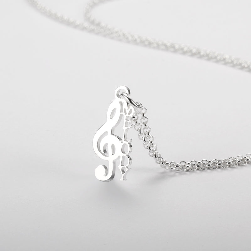 Music Note Custom Name Necklace