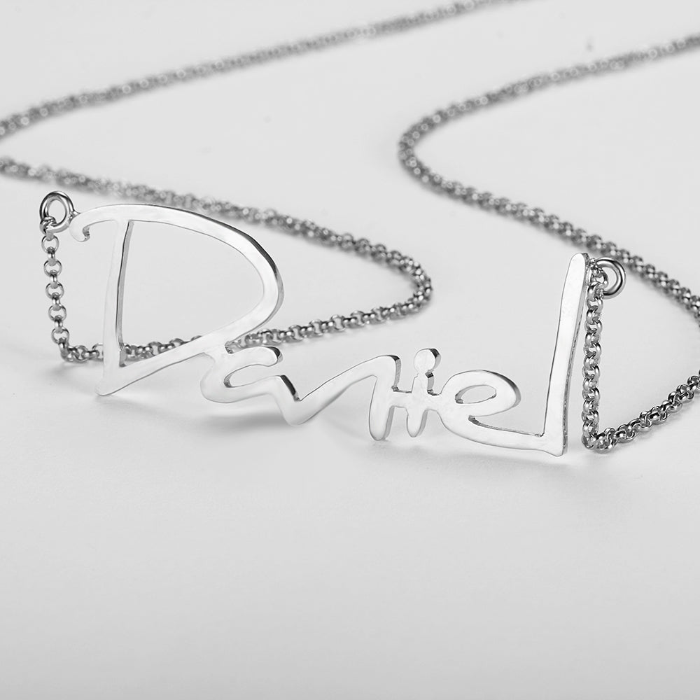 Sterling Silver Handwritten Name Necklace