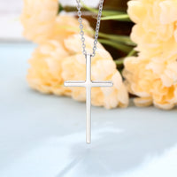 Engraved Stainless Steel Cross Necklace