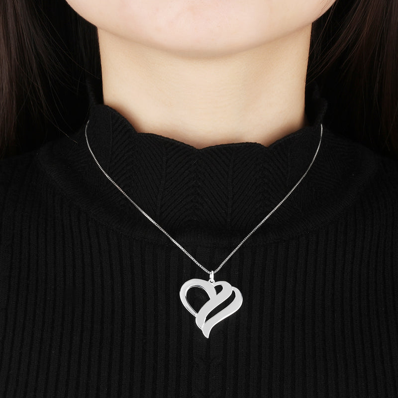 Personalized Double Heart Name Necklace