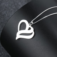 Personalized Double Heart Name Necklace