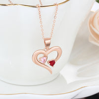 Sterling Silver Two Birthstone Heart Name Necklace