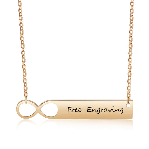 Engraved Horizontal Nameplate Bar Necklace