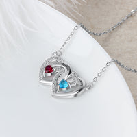 Sterling Silver Interlocking Hearts Name Necklace