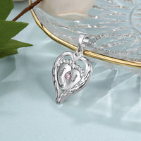 Sterling Silver Baby Feet Heart Name Necklace