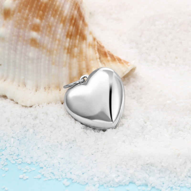 925 Sterling Silver Personalized Photo Heart Pendant Necklace