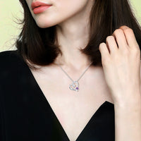 Sterling Silver Dainty Birthstone Heart Name Necklace